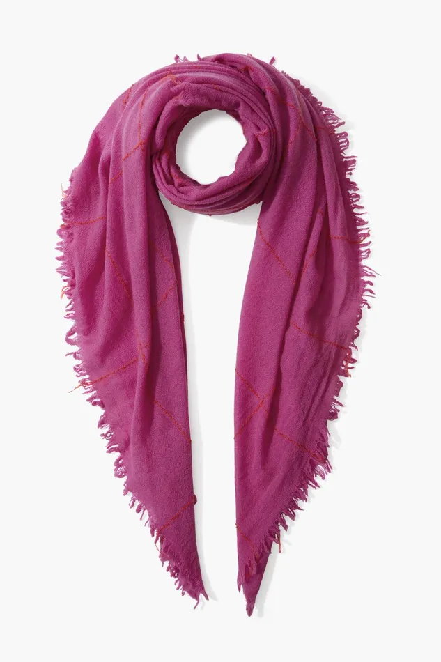 100 Cashmere Scarf Hyacinth Windowpane Women Chan Luu Scarves