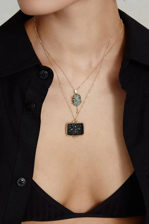 14k Acacia Necklace Black Obsidian Women Chan Luu 14k Fine