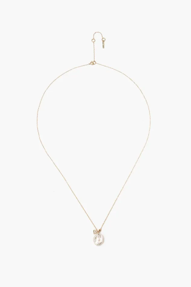 14k Keshi Pearl And Sliced Champagne Diamond Necklace Women Chan Luu Necklaces