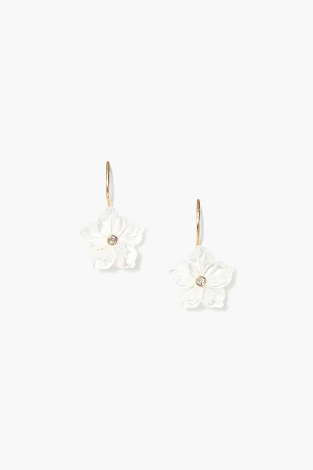 14k Plumeria Earrings White MOP Women Chan Luu 14k Fine