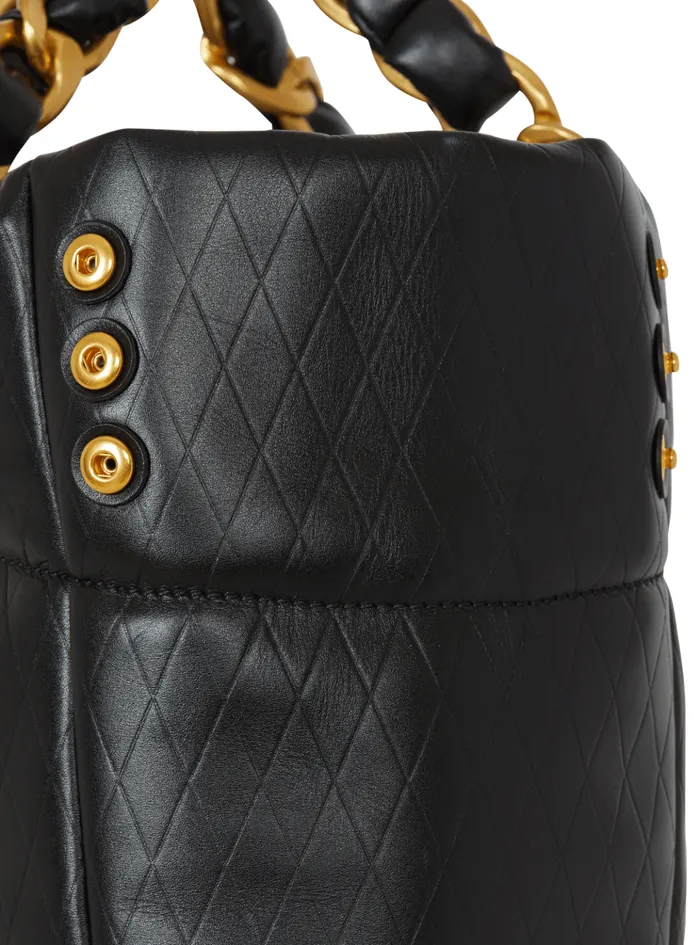 1945 Soft Tote Bag In Embossed Calfskin Black Women Balmain Tote Bags