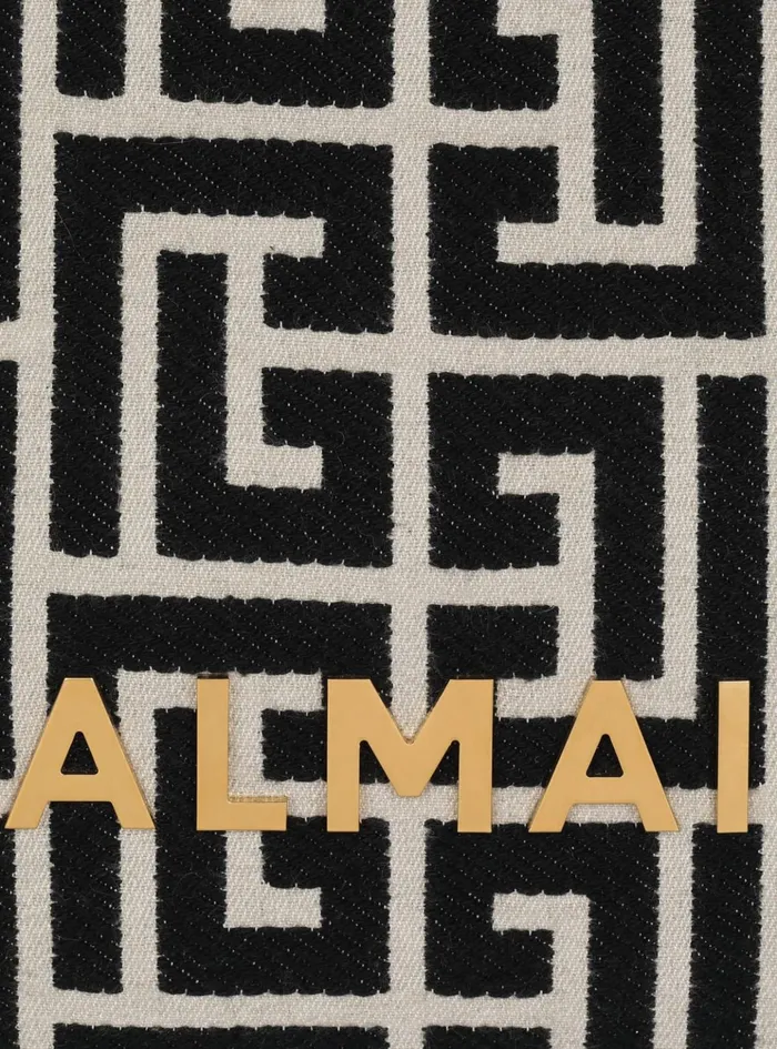 1945 Soft Tote Bag In Jacquard Fabric With Monogram Black Women Balmain Handbags