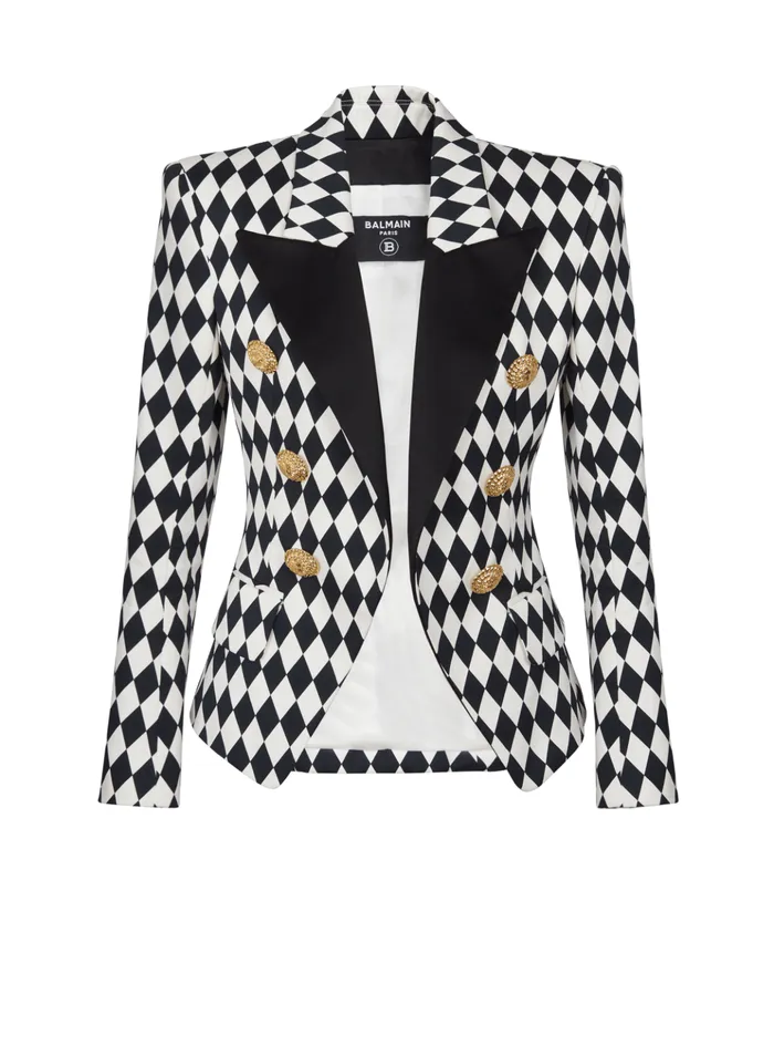 6button Diamond Crepe Jacket Black Women Balmain Jackets And Blazers