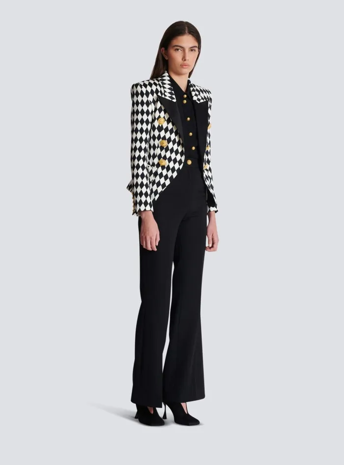 6button Diamond Crepe Jacket Black Women Balmain Jackets And Blazers