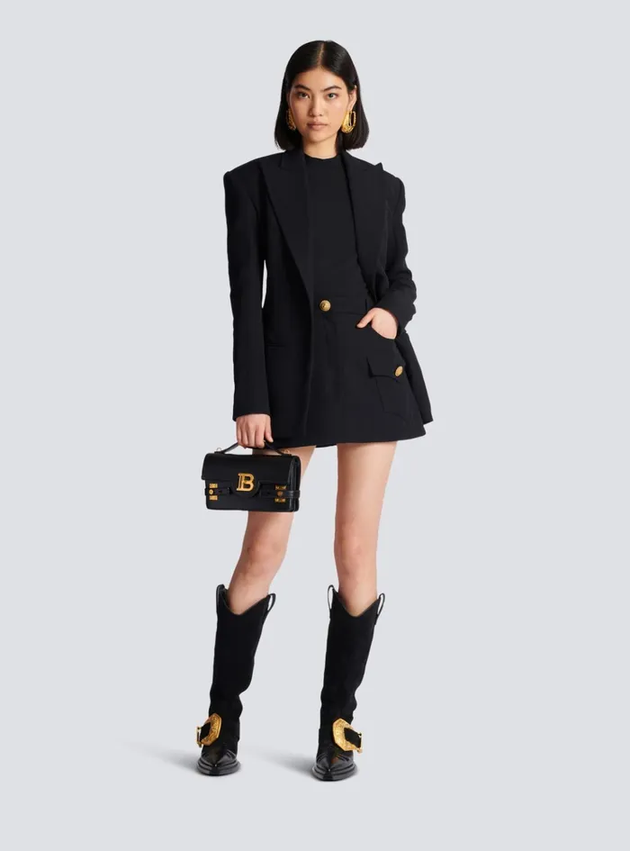 6button Knit Tshirt Black Women Balmain TShirts