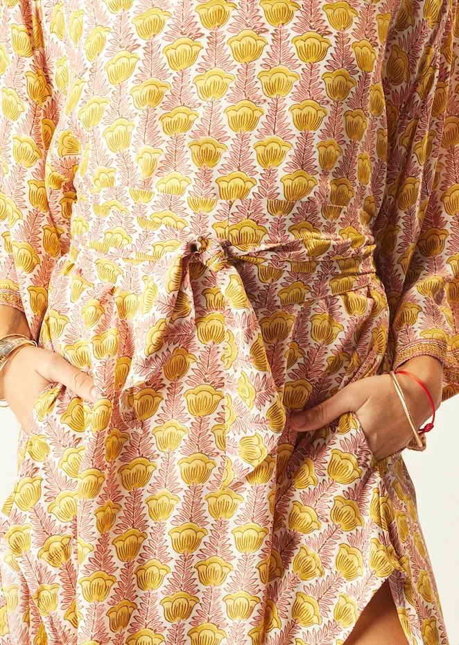 Accessories Shop Natalie Martin SASH BELT Tulip Print Bahamas Pink