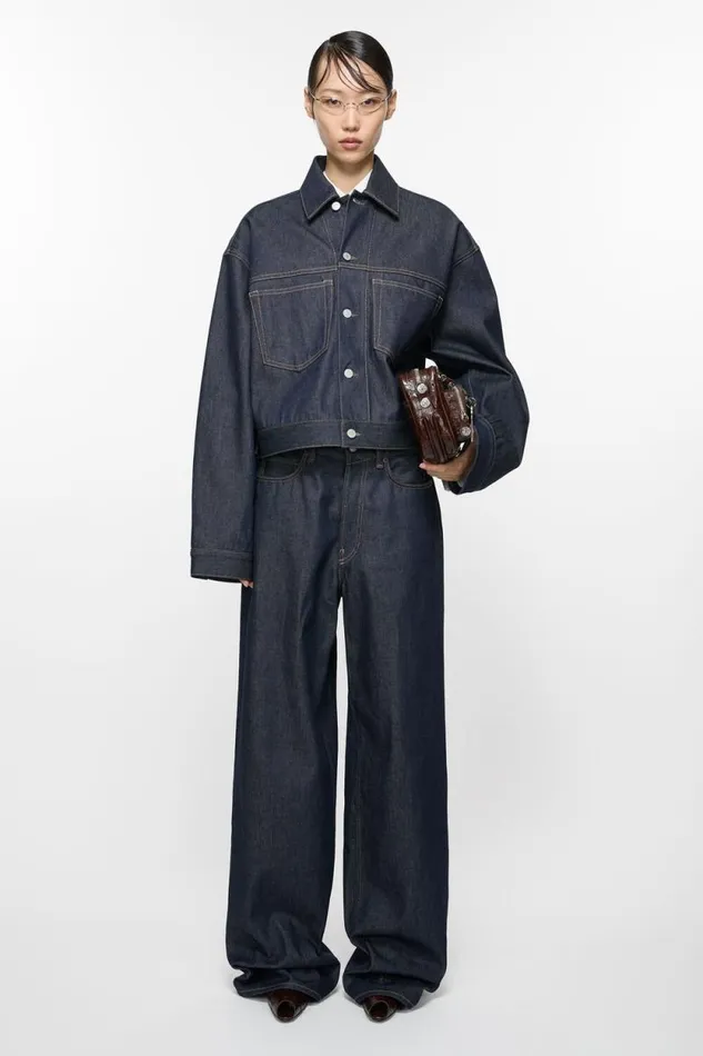 Acne Studios Baggy Fit Jeans 8211 1981F Indigo Blue Women Jeans