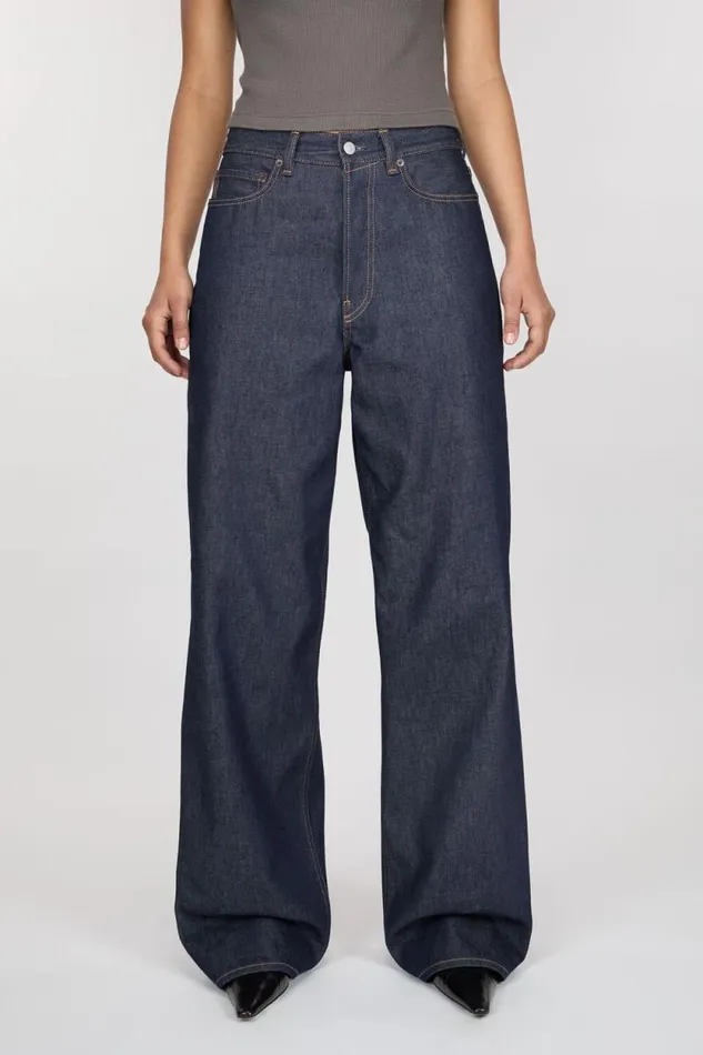 Acne Studios Baggy Fit Jeans 8211 1981F Indigo Blue Women Jeans