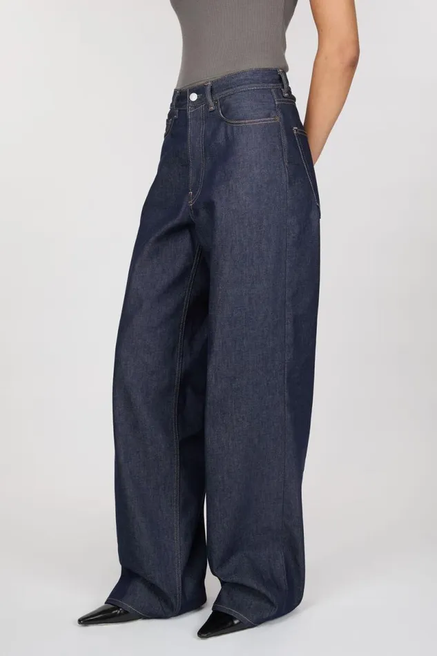Acne Studios Baggy Fit Jeans 8211 1981F Indigo Blue Women Jeans