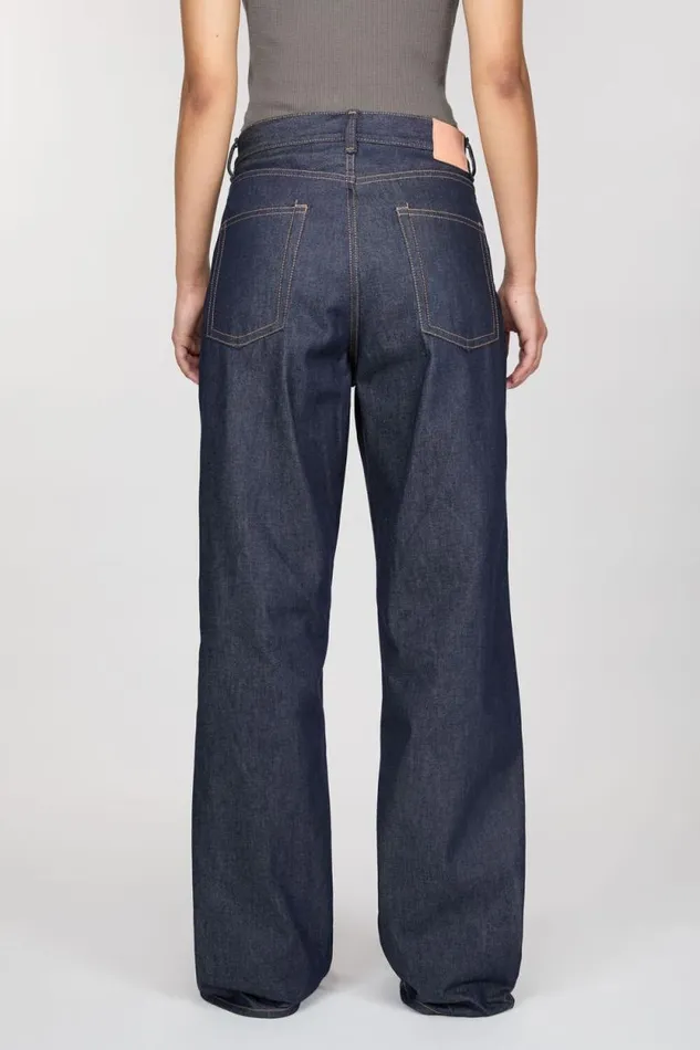 Acne Studios Baggy Fit Jeans 8211 1981F Indigo Blue Women Jeans