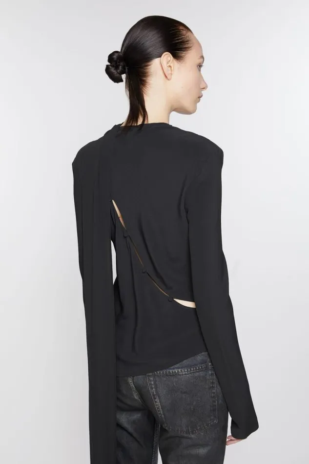 Acne Studios Button Through Blouse Black Women Shirts and Blouses Acne Studios Button Through Blouse Black Women Shirts and Blouses