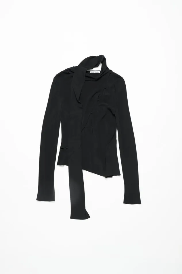 Acne Studios Button Through Blouse Black Women Shirts and Blouses Acne Studios Button Through Blouse Black Women Shirts and Blouses
