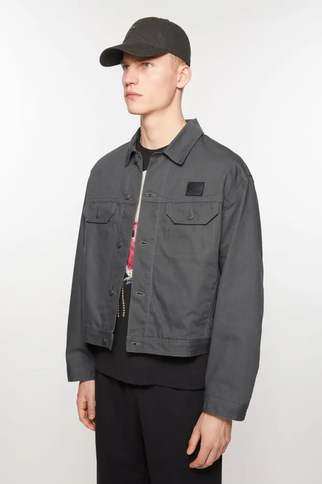 Acne Studios Canvas Jacket Dark Grey Men Face Collection