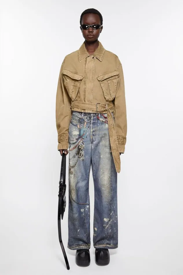 Acne Studios Canvas Jacket Light Brown Women Outerwear
