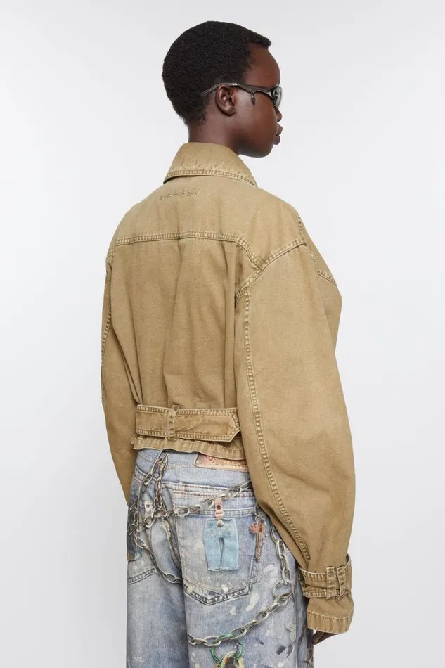 Acne Studios Canvas Jacket Light Brown Women Outerwear Acne Studios Canvas Jacket Light Brown Women Outerwear