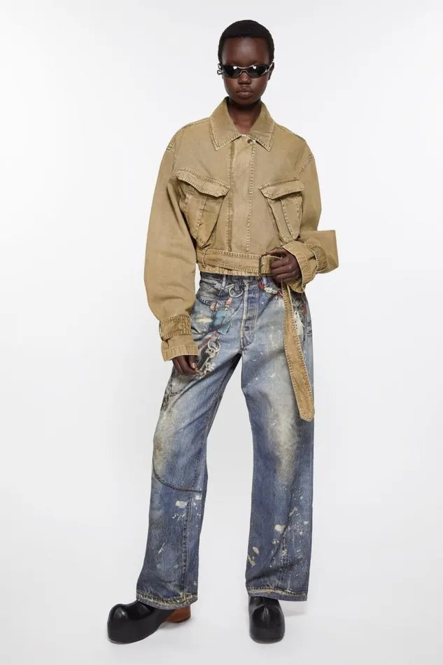 Acne Studios Canvas Jacket Light Brown Women Outerwear Acne Studios Canvas Jacket Light Brown Women Outerwear