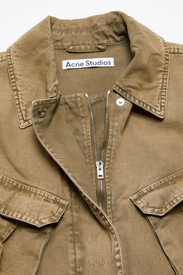 Acne Studios Canvas Jacket Light Brown Women Outerwear Acne Studios Canvas Jacket Light Brown Women Outerwear