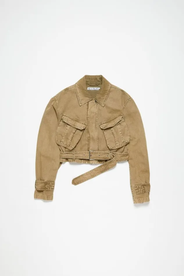 Acne Studios Canvas Jacket Light Brown Women Outerwear Acne Studios Canvas Jacket Light Brown Women Outerwear
