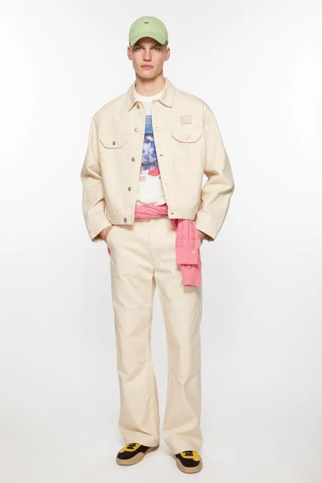 Acne Studios Canvas Jacket Oatmeal Melange Men Outerwear Acne Studios Canvas Jacket Oatmeal Melange Men Outerwear