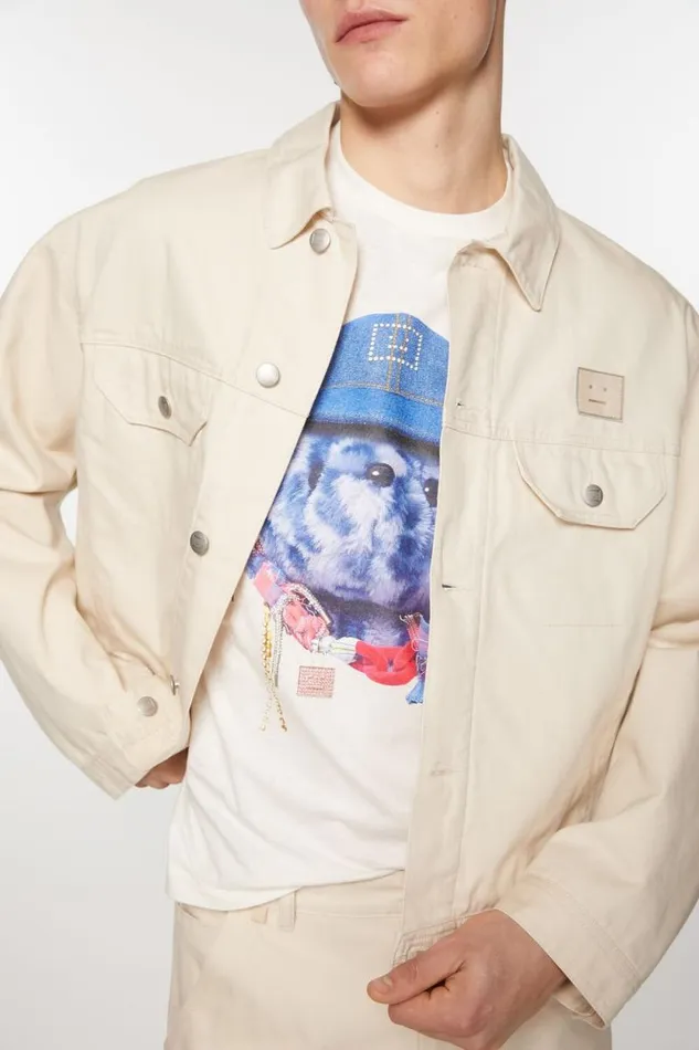 Acne Studios Canvas Jacket Oatmeal Melange Men Outerwear Acne Studios Canvas Jacket Oatmeal Melange Men Outerwear
