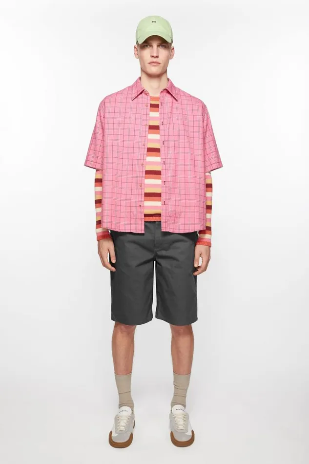 Acne Studios Canvas Shorts Dark Grey Women Shorts