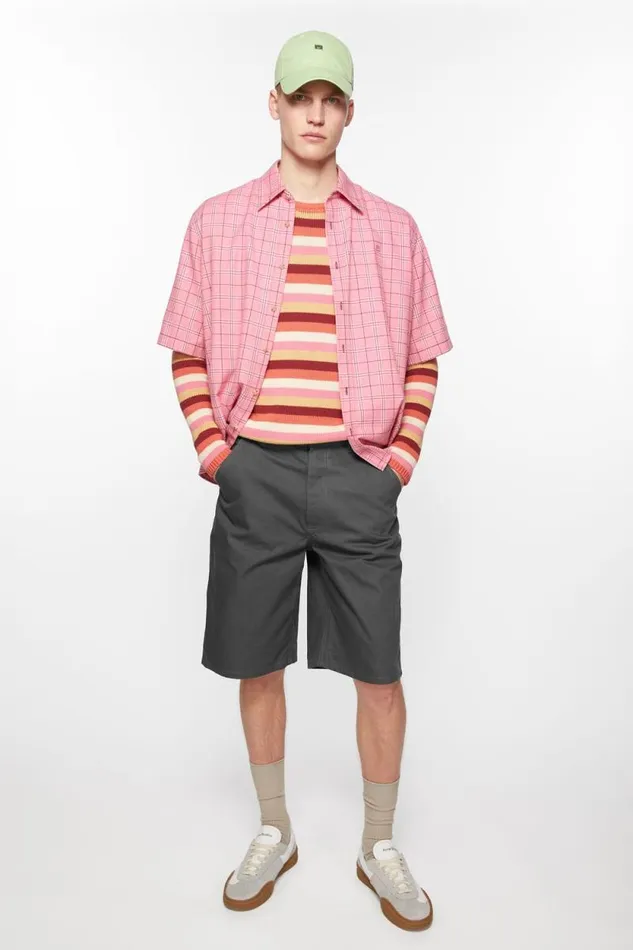 Acne Studios Canvas Shorts Dark Grey Women Shorts Acne Studios Canvas Shorts Dark Grey Women Shorts