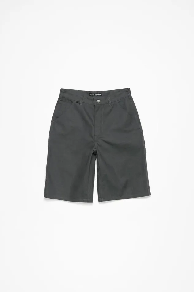 Acne Studios Canvas Shorts Dark Grey Women Shorts Acne Studios Canvas Shorts Dark Grey Women Shorts