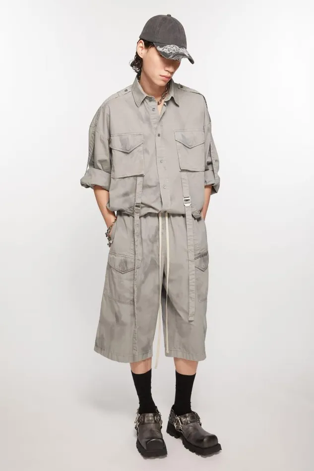 Acne Studios Cargo Shorts Mid Grey Men Shorts