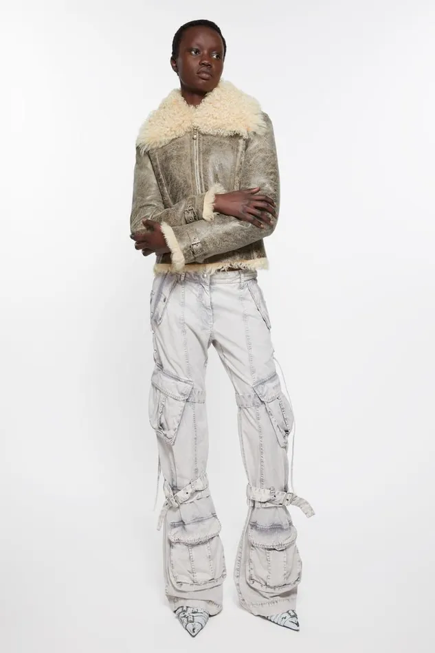 Acne Studios Cargo Twill Trousers Dusty White Women Trousers Acne Studios Cargo Twill Trousers Dusty White Women Trousers
