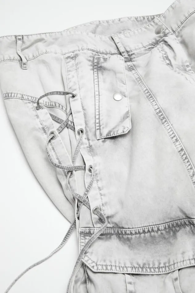 Acne Studios Cargo Twill Trousers Dusty White Women Trousers Acne Studios Cargo Twill Trousers Dusty White Women Trousers