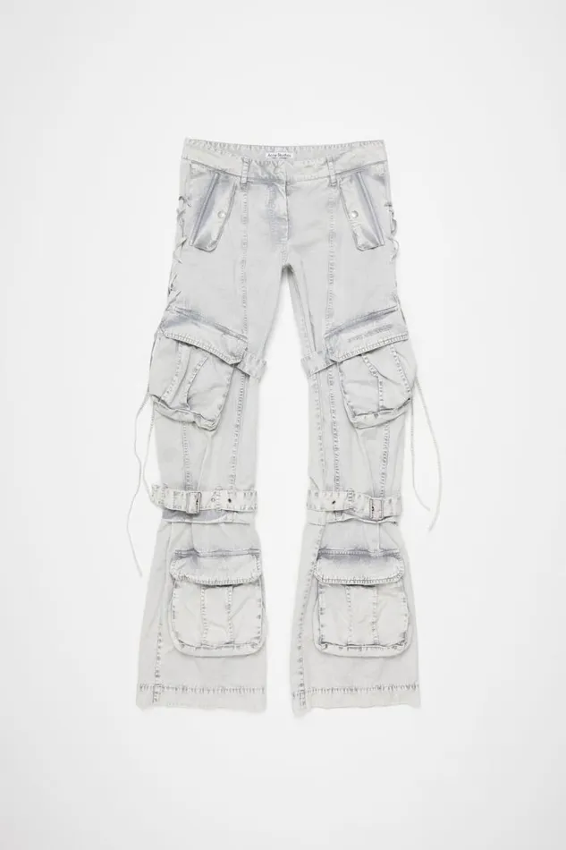 Acne Studios Cargo Twill Trousers Dusty White Women Trousers Acne Studios Cargo Twill Trousers Dusty White Women Trousers