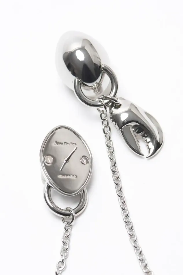 Acne Studios Chain Earrings Silver Men Jewellery Acne Studios Chain Earrings Silver Men Jewellery