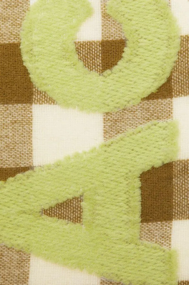 Acne Studios Check Logo Scarf 8211 Narrow Khakigreen Men Scarves Acne Studios Check Logo Scarf 8211 Narrow Khakigreen Men Scarves