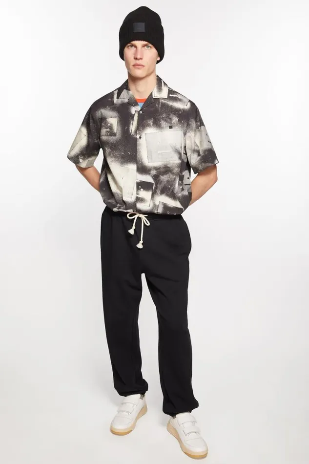 Acne Studios Cotton Sweatpants Black Men Trousers Acne Studios Cotton Sweatpants Black Men Trousers