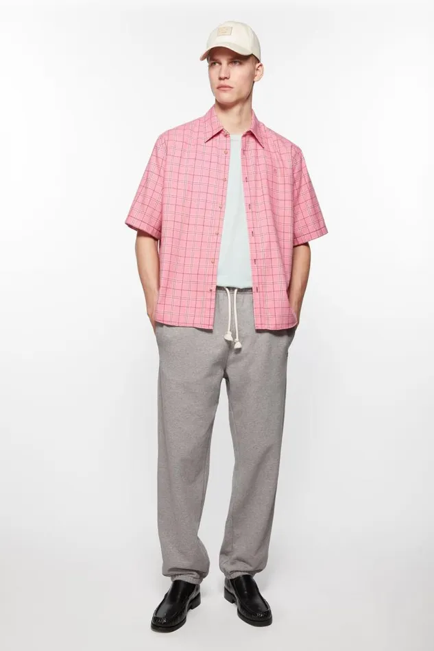 Acne Studios Cotton Sweatpants Light Grey Melange Women Trousers