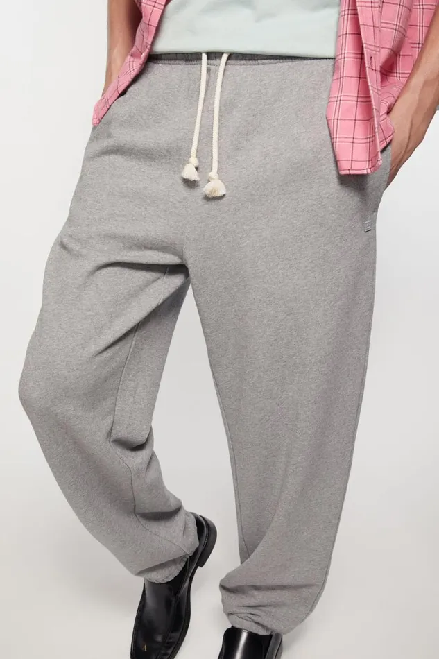 Acne Studios Cotton Sweatpants Light Grey Melange Women Trousers