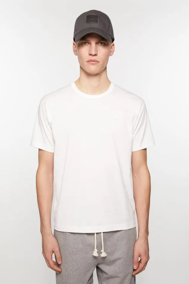 Acne Studios Crew Neck Tshirt Regular Fit Optic White Women Tshirts