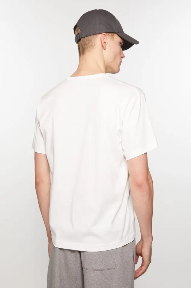 Acne Studios Crew Neck Tshirt Regular Fit Optic White Women Tshirts