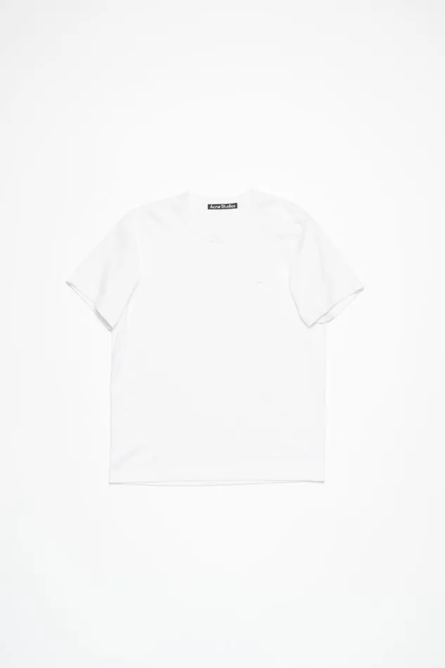 Acne Studios Crew Neck Tshirt Regular Fit Optic White Women Tshirts