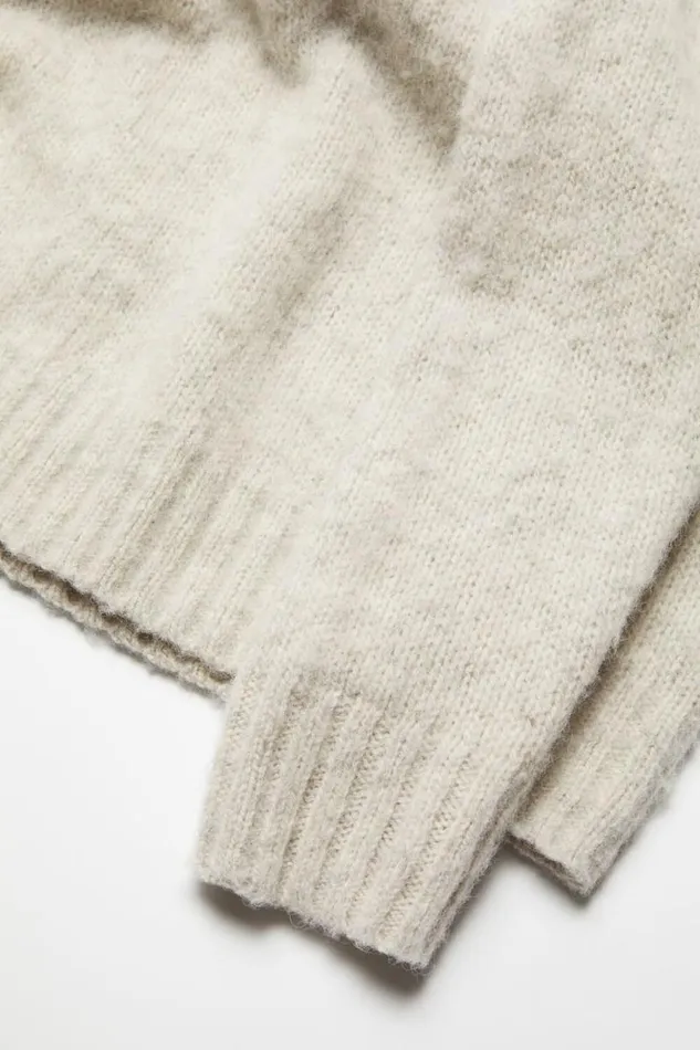 Acne Studios Crew Neck Wool Jumper Light Grey Melange Men Knitwear