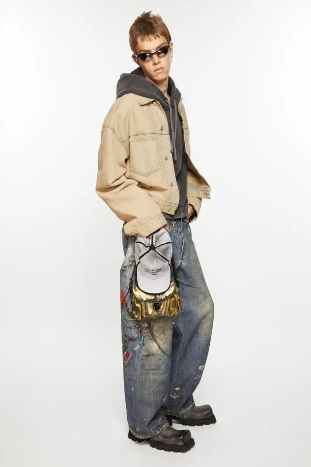 Acne Studios Denim Jacket 8211 Oversized Cropped Fit Light Sand Women Outerwear