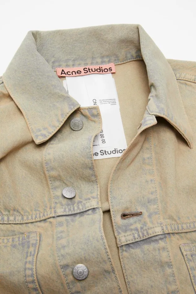 Acne Studios Denim Jacket 8211 Oversized Cropped Fit Light Sand Women Outerwear