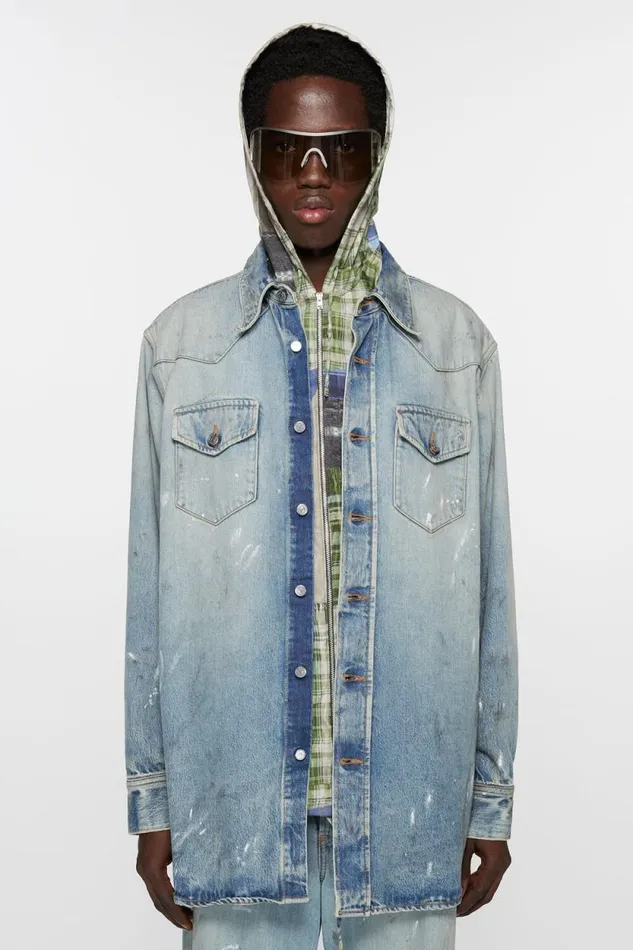 Acne Studios Denim Shirt 8211 Relaxed Fit Light Blue Men Shirts