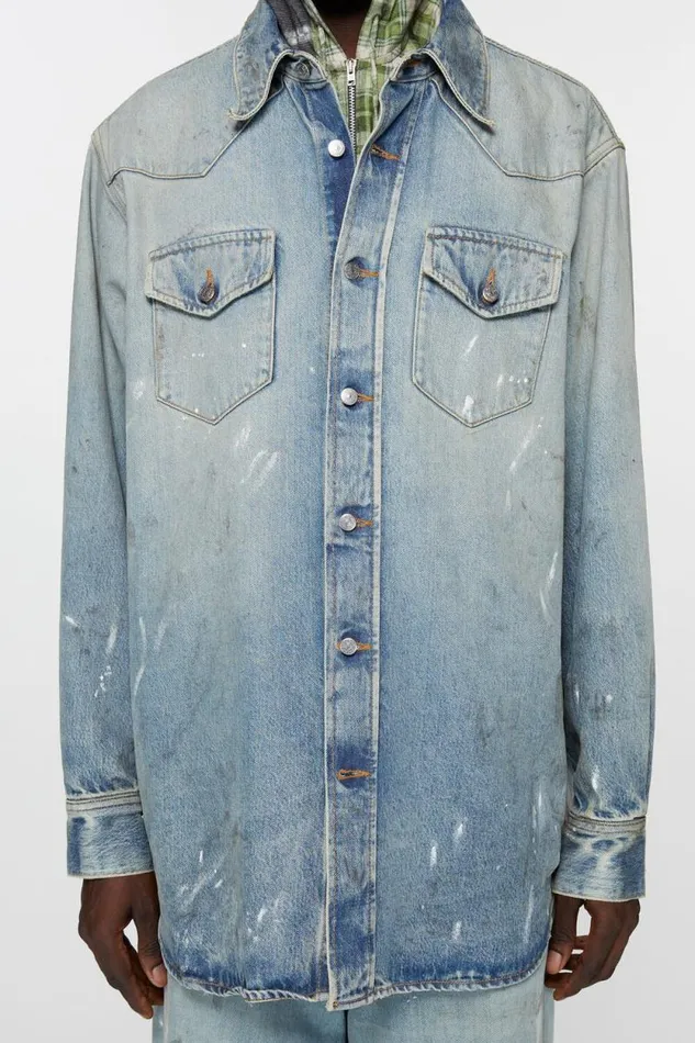 Acne Studios Denim Shirt 8211 Relaxed Fit Light Blue Men Shirts