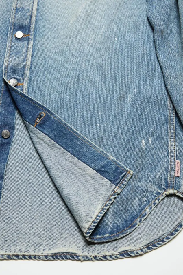 Acne Studios Denim Shirt 8211 Relaxed Fit Light Blue Men Shirts