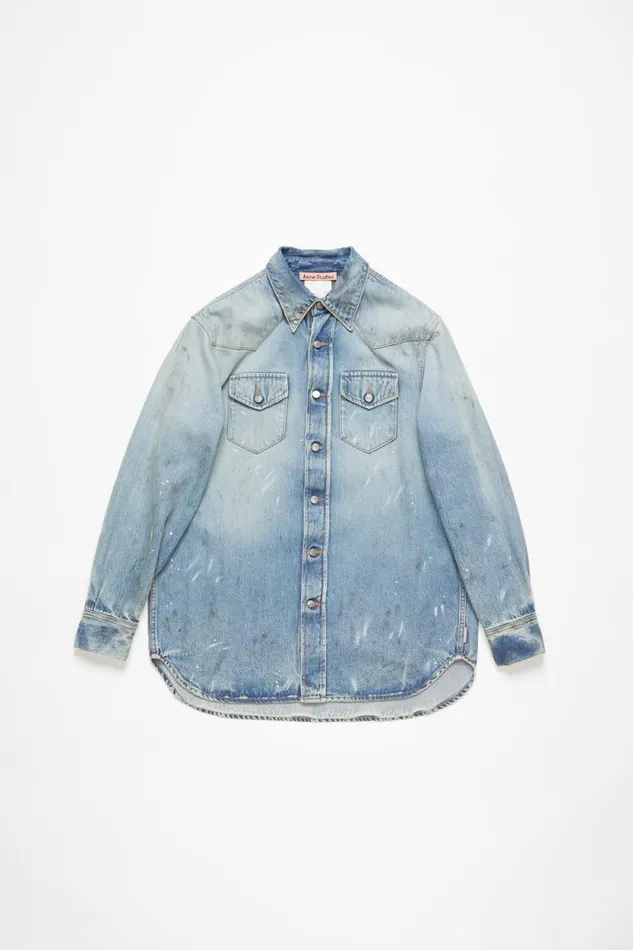 Acne Studios Denim Shirt 8211 Relaxed Fit Light Blue Men Shirts