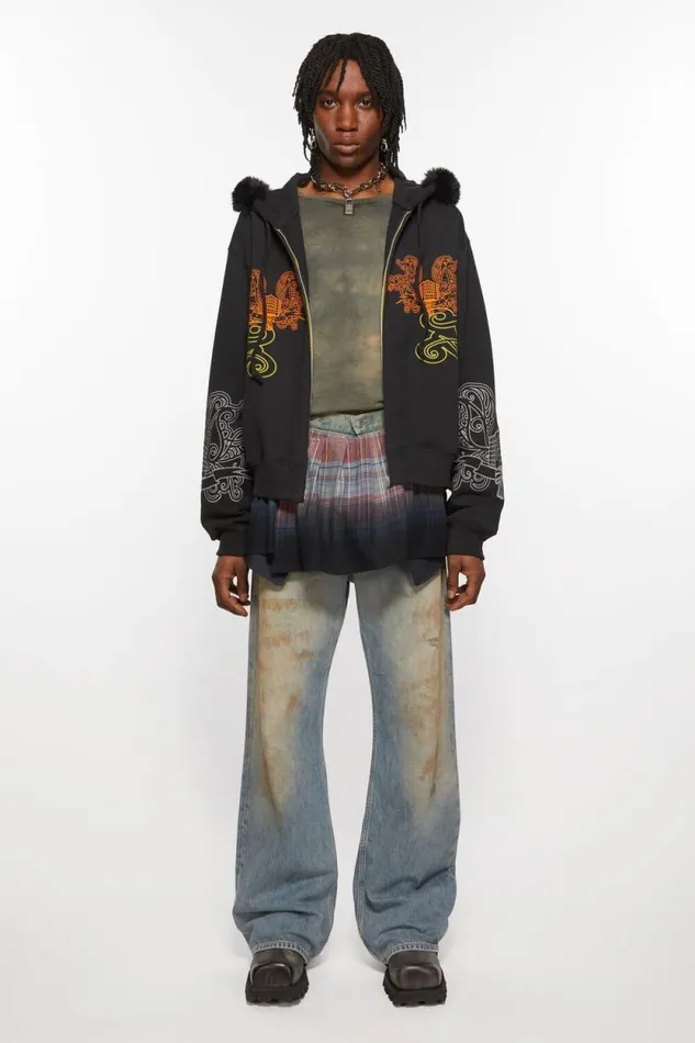 Acne Studios Flannel Skirt Bluemulti Men Shorts
