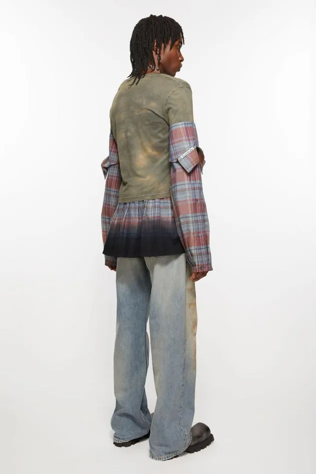 Acne Studios Flannel Skirt Bluemulti Men Shorts