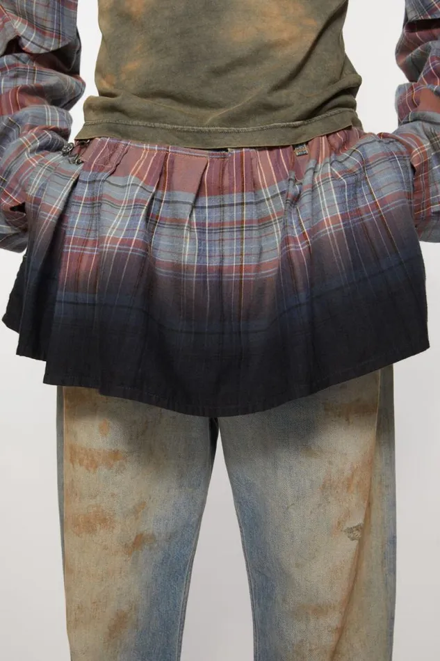 Acne Studios Flannel Skirt Bluemulti Men Shorts