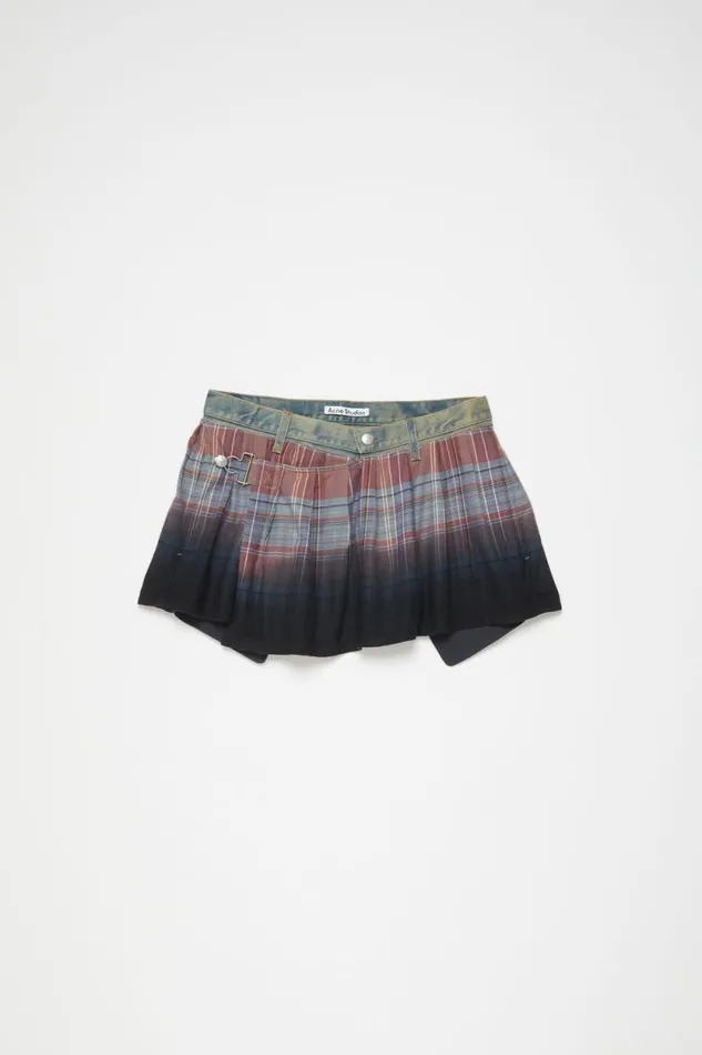 Acne Studios Flannel Skirt Bluemulti Men Shorts